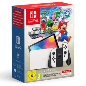 Nintendo Switch OLED (White) + Super Mario Bros. Wonder + Online Individual 12-Month videoconsola portátil 17,8 cm (7") 64 GB Pantalla táctil Wifi Blan