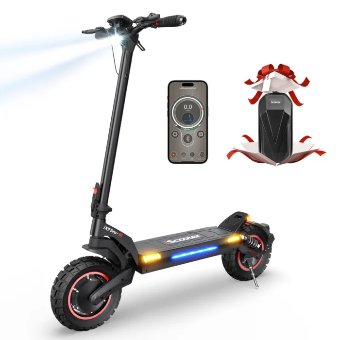 iScooter - Patinete eléctrico iScooter iX7 Pro de 10'', 2*1000W 48V17.5Ah, control por aplicación, suspensiones dobles