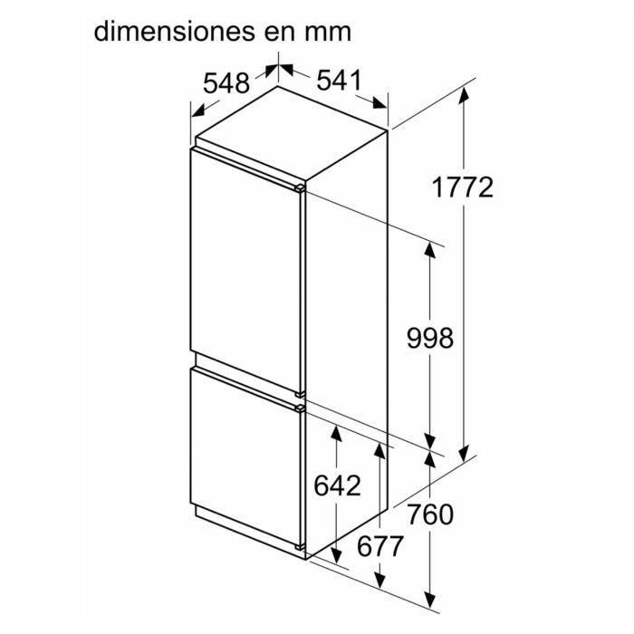 Frigorífico combi Integrable Bosch KIV86VSE0 Serie 4 267 L E - Imagen 6