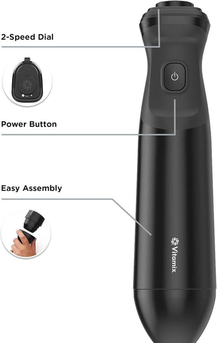 Vitamix Batidora de inmersión de 2 velocidades + batidor, negro - Imagen 2