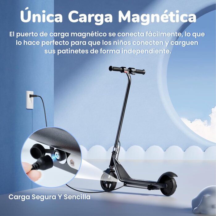 iScooter IK3 Patinete Electrico Niño, 6" Patinete Electrico para Niños De 6 A 12 Años, Freno Electrónico por Gatillo, Freno Trasero De Pie, Luces LED Coloridas, Pantalla LED, 5/10/16 KM/H, Rosa/Negro - Imagen 6